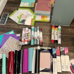 Lot of Cricut HTV vinyl crafting supplies!